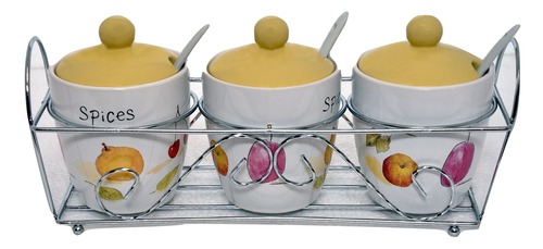 Bumblebee Pickle Jars For Dining Table With Stand-Set of 3