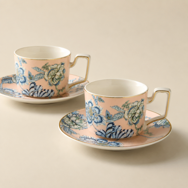 Pink Glory Bone China Tea Cup Saucer 2