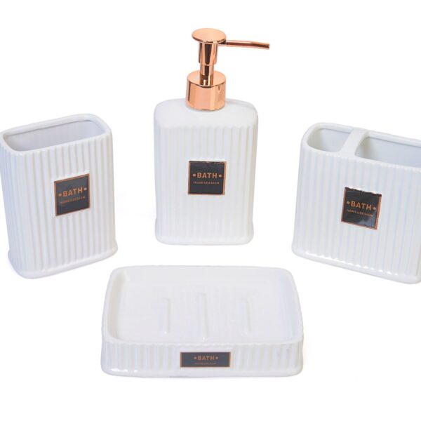 Snow White Ceramic Bathroom Accessories Set
