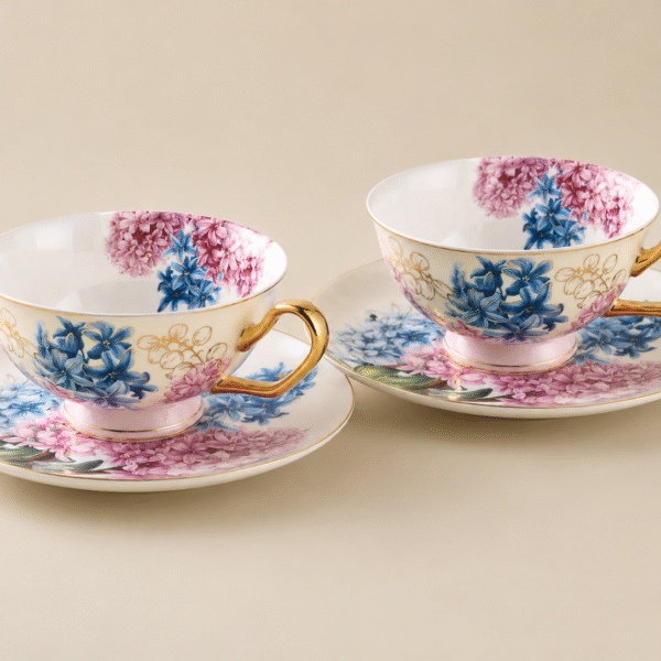 Rose Flower Bone China Cup Saucer 2