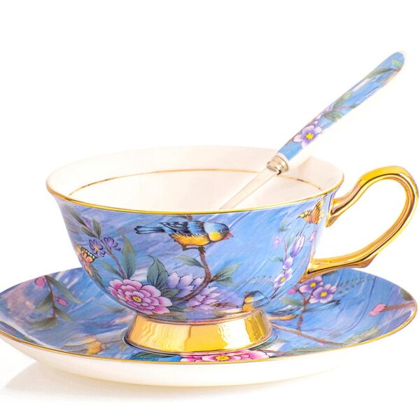Mystical Macaw Bone China Tea Cup Saucer
