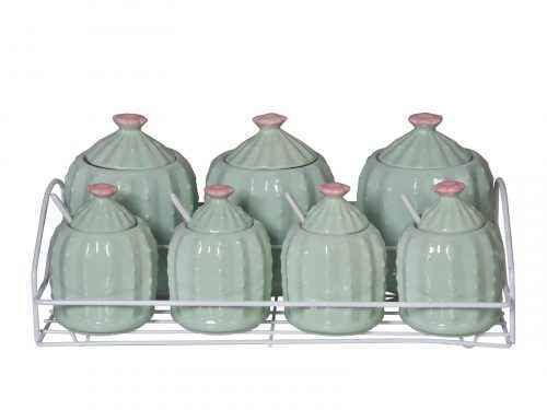 Spice Jars Ceramic is for kitchen storage of spice,tea,coffee,sugar.This spice jars and racks is beautifully design to decorate your ktichen.spice jar use to organize your kitchen storage in organize manner.