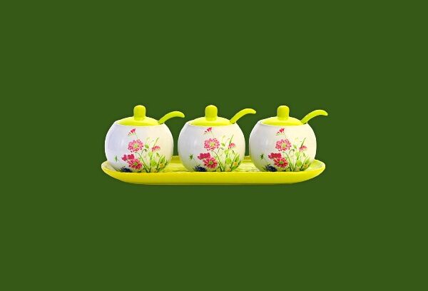 Country Leaf Ceramic Pickle Jar For Dining Table - Set of 3