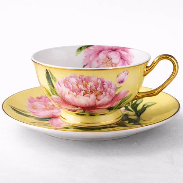 ROYAL PEONEY BONE CHINA TEA CUP SAUCER SET 2