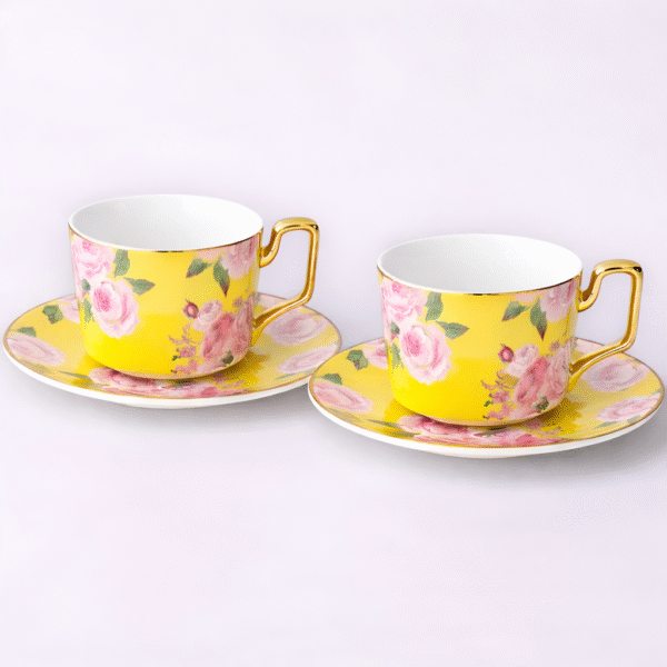 Fern Leaf Bone China Tea Cup Set 2