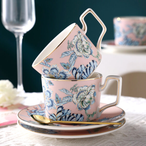Pink Glory Bone China Tea Cup Saucer 2