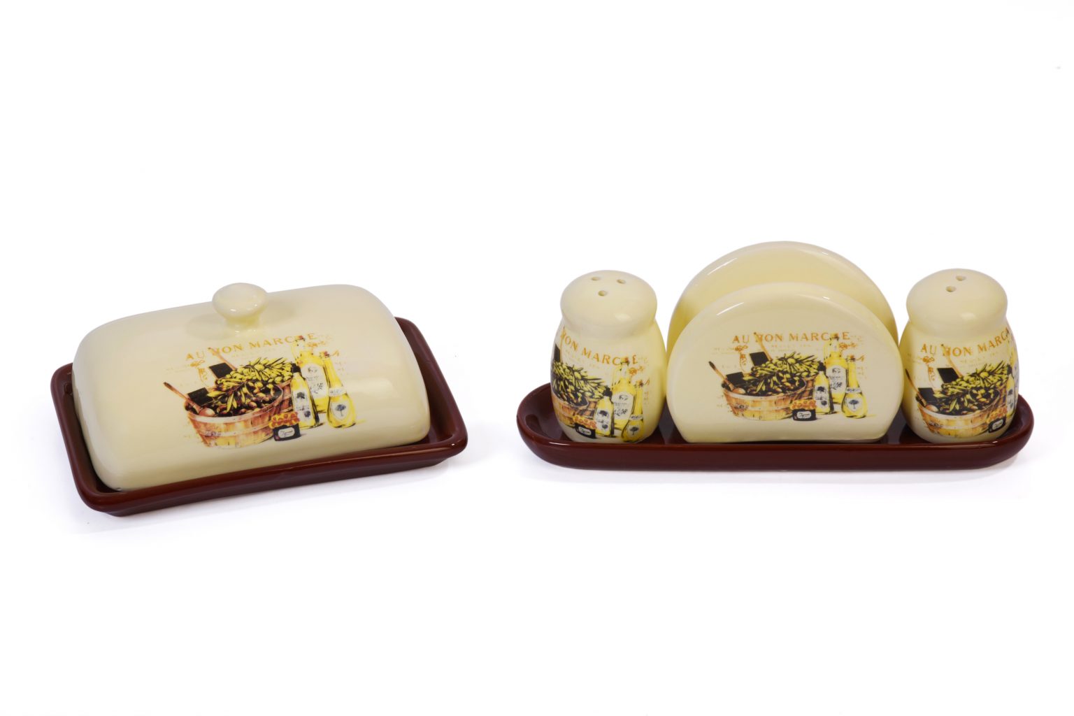 Porcelian Butter Dish With Salt & Pepper Shaker at Best Price My