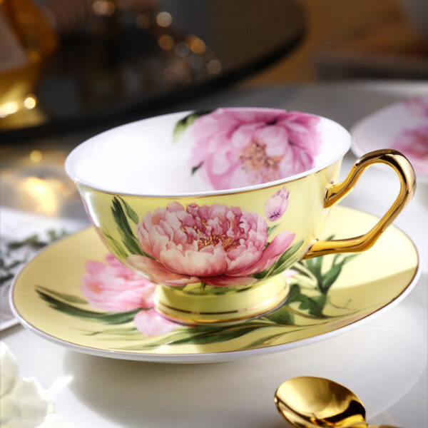 PEONY BONE CHINA TEA CUP SAUCER SET-1