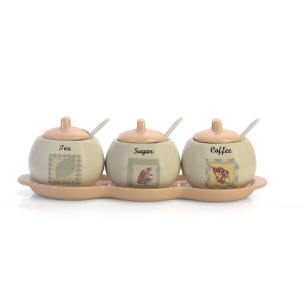 Royal Delight Modern Tea Coffee Sugar Cainsters-Set of 3