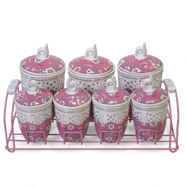 Airtight Spice Jars Set With Rack Kitchen Organiser Set of 7