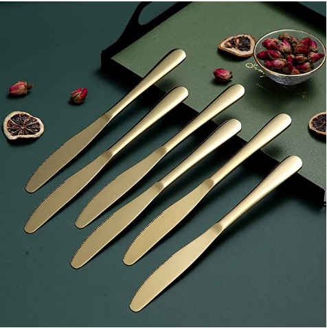 Gold Dinner Knife Stainless Steel Set-6