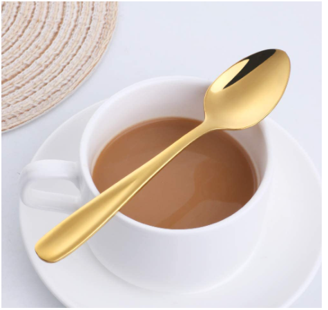 Gold Stainless Steel Dessert Tea Spoons Set-6