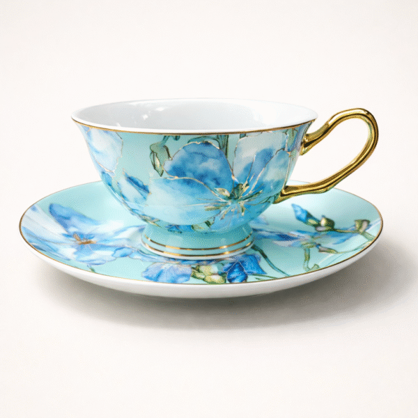 Maison Fleur Azure Bloom Bone China Tea Cup & Saucer